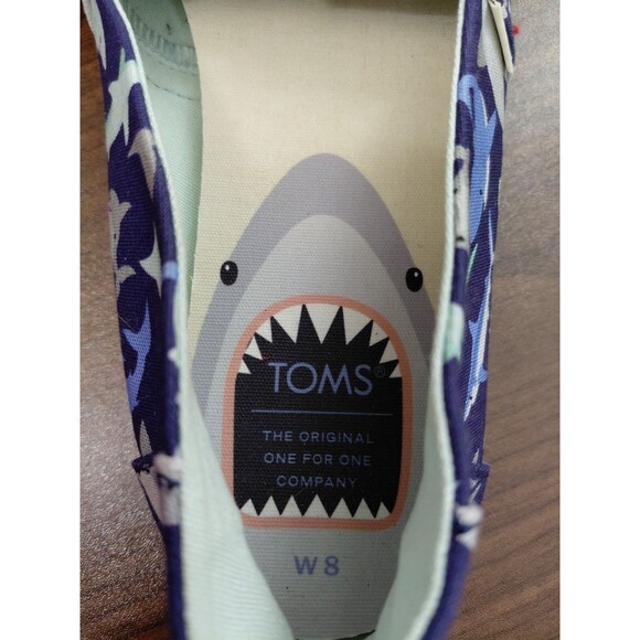 Toms Alpargata Women's Size 8 Slip On Flats Multi Shark Pattern - Picture 6 of 7